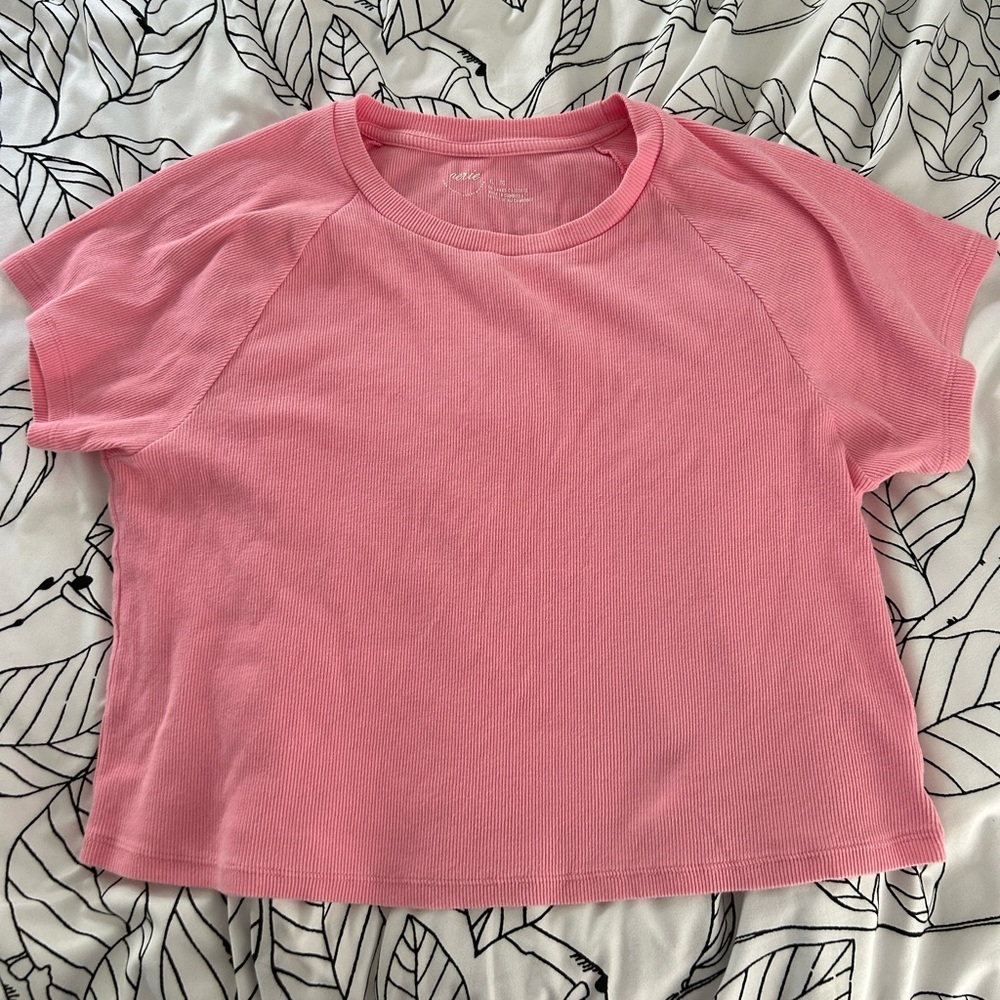 Aerie Pink Ribbed Baby Tee, Size XL, New Condition